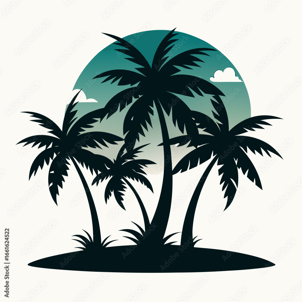 Fototapeta premium palm tree silhouette vector