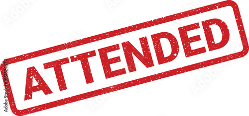 Rectangular attended stamp with textured effect, suitable for document certification and marking attendance