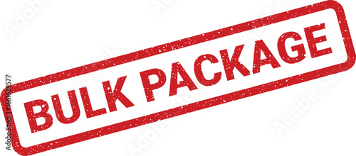 Rectangular bulk package rubber stamp effect, angled perspective for shipping supply needs