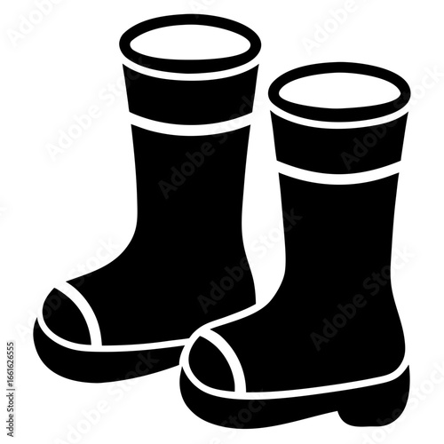 black rubber boots