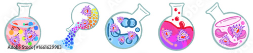 Virus Flask Illustration PNG for Science, Laboratory, and Biology Design