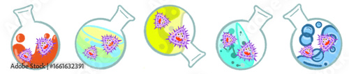Virus Flask Illustration PNG for Science, Laboratory, and Biology Design