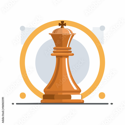 Modern Golden Chess King Piece Vector Illustration Representing Strategy Success and Power