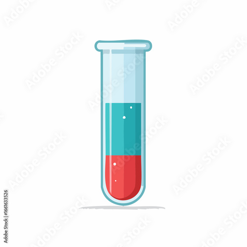 Science laboratory test tube with colorful liquids for medical research and chemical analysis