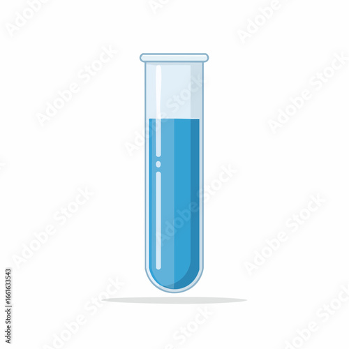 Laboratory glassware with blue liquid in test tube for scientific experiments.