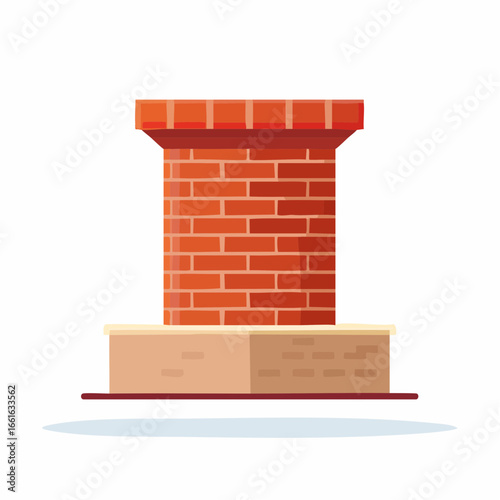 Cartoon brick chimney illustration with detailed vector design