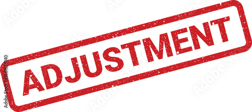Red grunge adjustment stamp design, emphasizing texture, suitable for design
