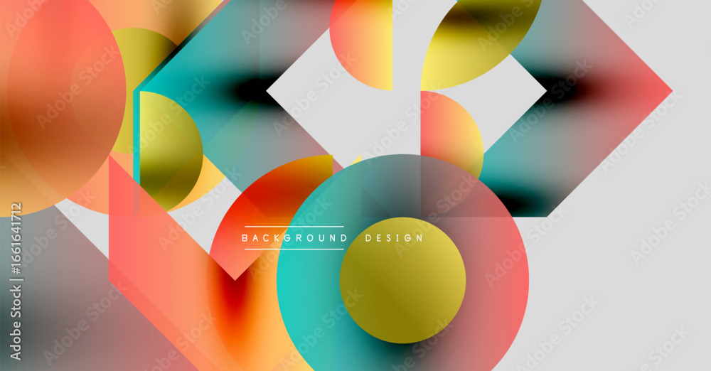 Fototapeta premium Abstract colorful shapes overlap. Gradient hues create dynamic composition. Modern design elements suggest fluidity, energy.