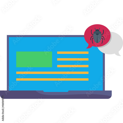 Adware Vector Icon – Malware Threat, Popup Ads, Cybersecurity Risk