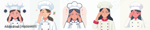 vector character chef with sore eyes