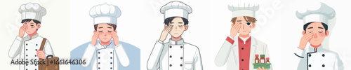 chef character vector with sore eyes