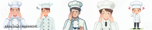 chef character vector with sore eyes