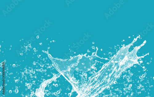 Fotografía water splash on blue background