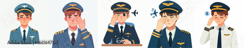 vector character pilot with sore eyes
