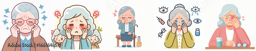 vector grandmother sore eyes
