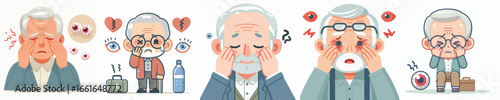 vector of grandfather with sore eyes