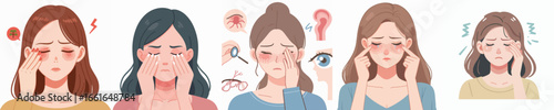 vector of woman with sore eyes