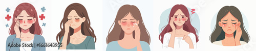 vector of woman with sore eyes
