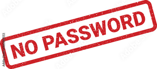 Red grunge stamp with No Password text, security concept, element