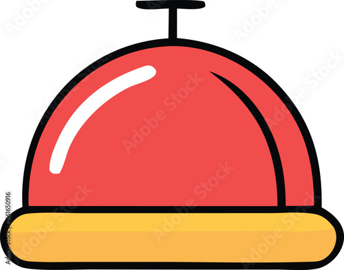 Retro hotel bell iconic symbol of service and hospitality for greetings and notifications