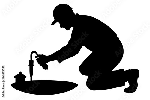 Man Watering Plant Icon – Symbol of Gardening, Nature Care, and Environmental Sustainability