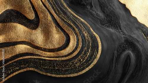 abstract gold black swirling texture
