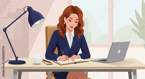 businesswoman working in office
