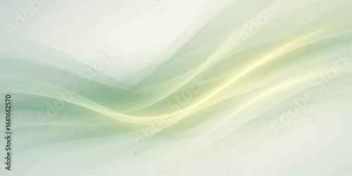 Soft blue and green flowing lines create a bright, colorful abstract wave background with a light and fluid motion blur