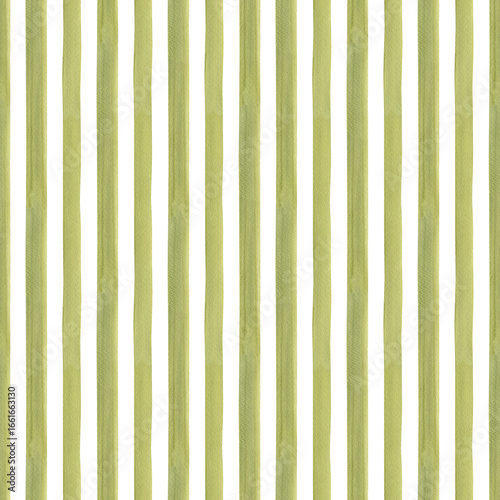 Hand painted illustration watercolor Olive green stripes on transparent background. Stripe seamless pattern. Plaid material. For fabric, sketchbook, wallpaper, wrapping paper, bags, for cards, banner.