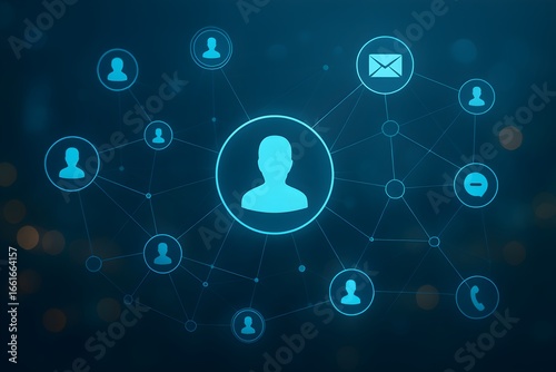 Digital Social Network Connection with User Profile Icon