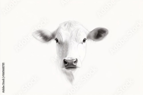 Minimalist line drawing of cow for artistic and design projects