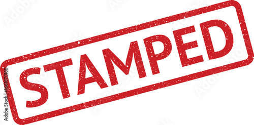 Red Stamped illustration with speckled texture, useful for business documents and projects
