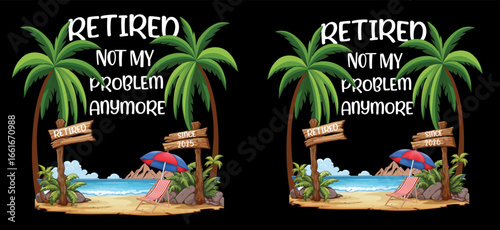 Funny Retirement Cat Beach Design for Gifts and Apparel