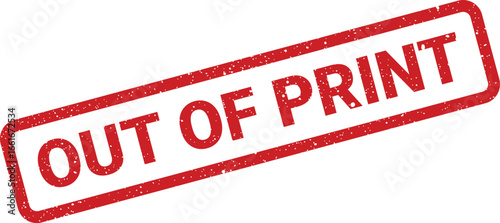 Red textured out of print rectangular stamp illustration for design projects and announcements