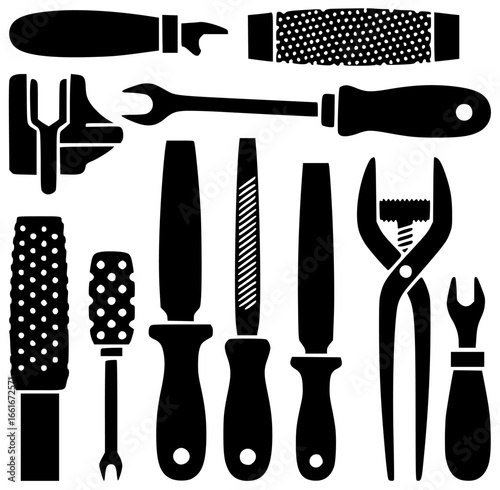 Rasp equipment in a factory with machinery and tools in storage rooms and laboratories