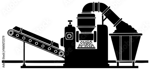 Rasp equipment in a factory with machinery and tools in storage rooms and laboratories