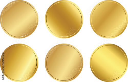 Tableau sur toile Set of 6 Golden Badges and stickers Vector for Branding & Awards