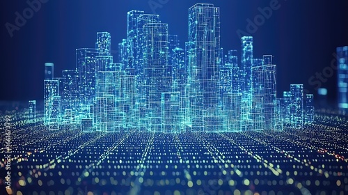 Blueprint Digital City Skyline: FinTech Urban Promotion