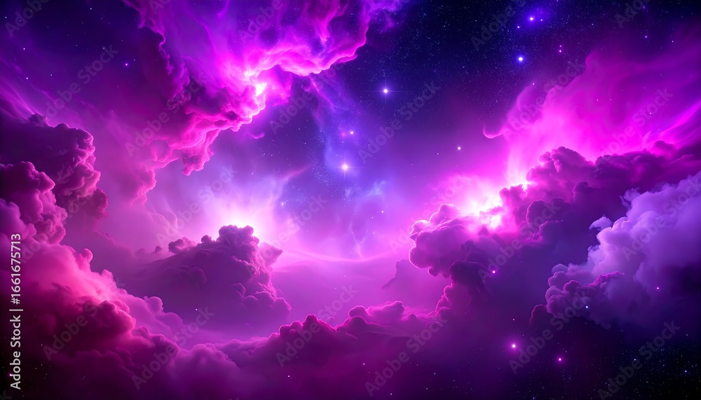 Obraz premium Purple pink nebula abstract