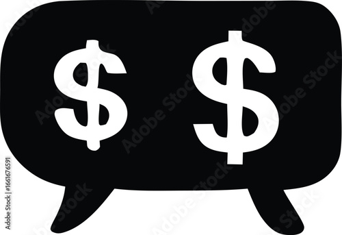 Money bag icon with dollar signs symbolizing financial transactions communication and wealth accumulation representing business success