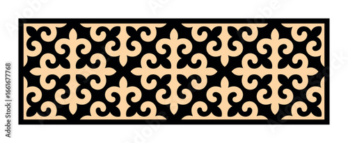 Traditional Kyrgyz Carpet Design with Ornaments