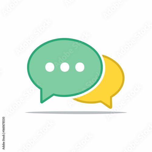 Two overlapping speech bubbles with dots inside, representing conversation and communication