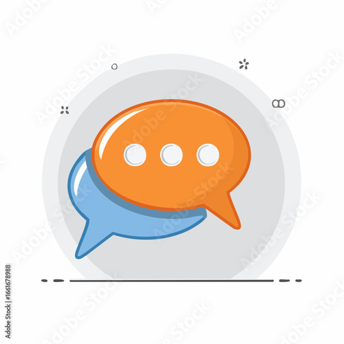 Chat Bubbles Overlapping Illustration Showing Communication and Conversations