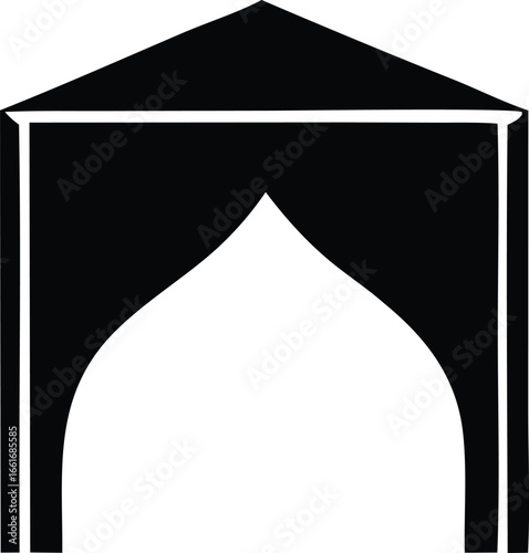 Classic architectural archway symbol a striking black silhouette design evoking tradition and grandeur an emblematic representation of entry and passage