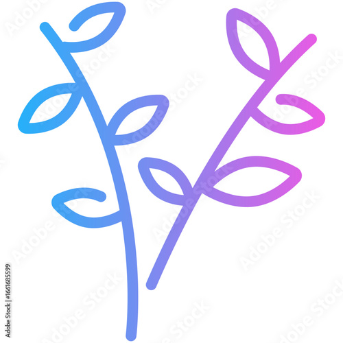 herbal gradient line icon