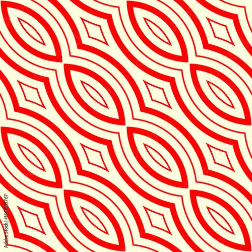 Oval, lozenge shapes pattern. Ethnic seamless ornament. Embroidery background. Simple wallpaper. Linear motif. Geometrical backdrop. Digital paper. Web designing. Textile print. Vector abstract.