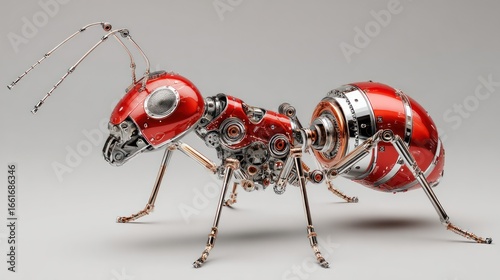 Metallic red ant robot