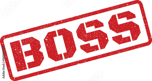 Textured red boss stamp illustration, perfect for office, business, or motivational use