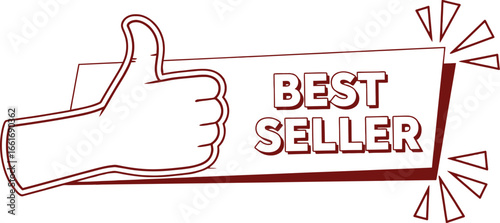 Thumb up gesture with "Best Seller" text, signifying approval and popularity