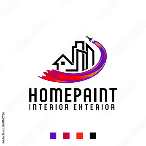 Free Download home house paint painting company service interior exterior logo template vector - GFXLoad